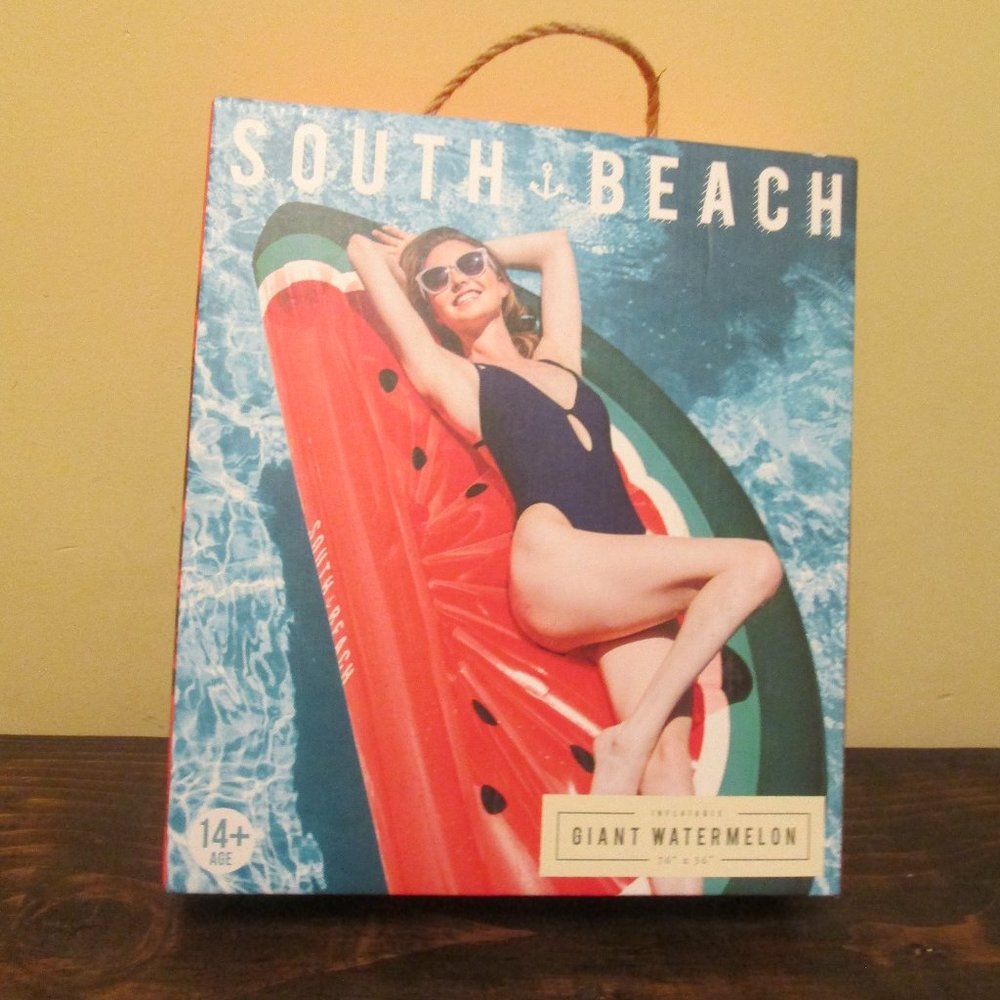 NWT SOUTH BEACH Inflatable Pool Float Giant Size Watermelon For Pool Beach Party